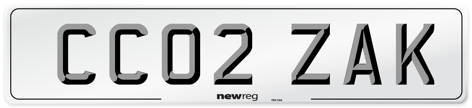 CC02 ZAK Number Plate from New Reg